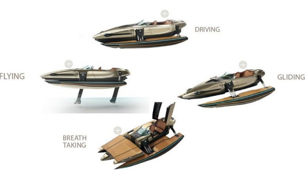 Kormaran est un bateau hybride de luxe unique puisqu’il se présente comme une combinaison entre un monocoque, un hydroptère, un catamaran et un trimaran !