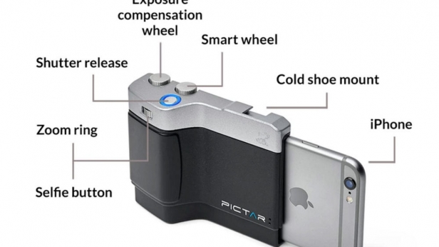 Pictar combine tout un ensemble d’avantages d’un appareil photo : contrôle externe complet grâce aux boutons, prise en main jumelée à la technologie photographique avancée de l’iPhone