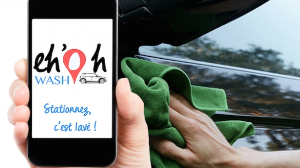 Le principe d’Eh Oh Wash est simple : des clients commandent des lavages de voiture sur leur lieu de stationnement et un « washer » se rend sur place pour laver l’extérieur de la voiture en une heure