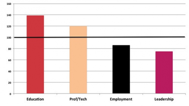Ratio femmes/hommes dans le milieu du travail, en 2014 aux USA