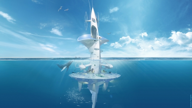 "La Sentinelle de l'Océan", un navire vertical de 35 millions € capable de déployer une gamme de dispositifs exploratoires à plus de 6000 m de profondeur ! 70% du coût a déjà été collecté par crowdfunding, Rolex et la Nasa y ont participé...