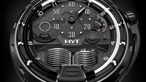 HYT dévoile une nouvelle montre étonnante: HYT H1 Ghost permet non pas de lire le temps qui passe mais celui qui reste jusqu'à 6 heures ! Elle sera disponible en 50 exemplaires seulement