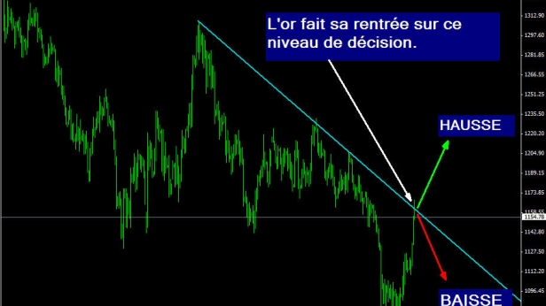 L'Or fait sa rentrée sur un niveau décisionnel