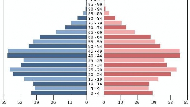La population chinoise en 2014, répartie par âge et sexe