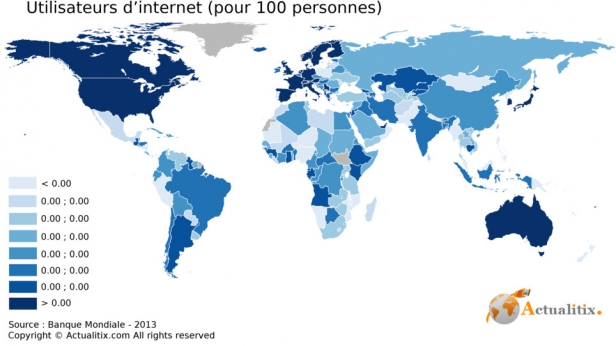 Le nombre d'utilisateurs de l'Internet à travers le monde augmente sans cesse. Les projets de Google et Facebook d'étendre le réseau dans les contrées les plus défavorisées confirment cette tendance